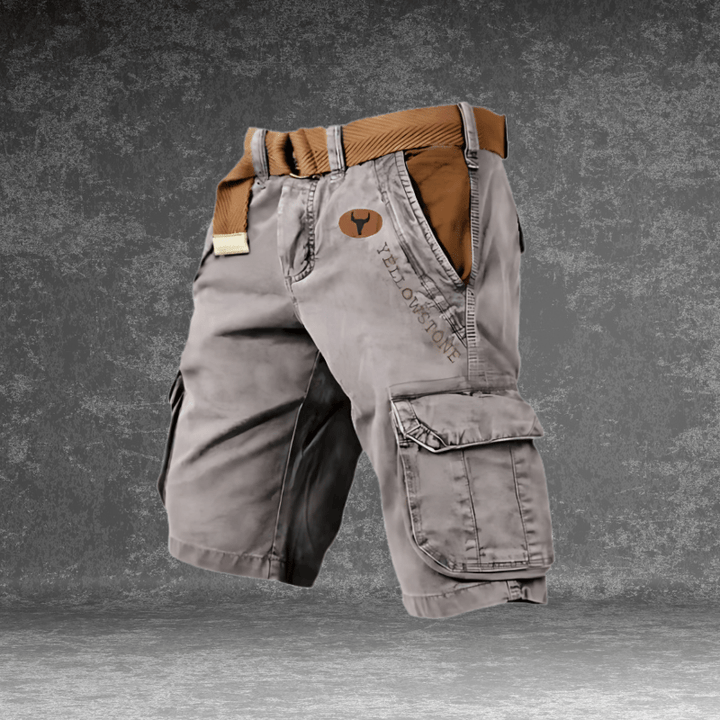 Herren Cargo Shorts MAVERICK in Beige, bequem & funktional, mit vielen praktischen Taschen für Outdoor & Freizeit.