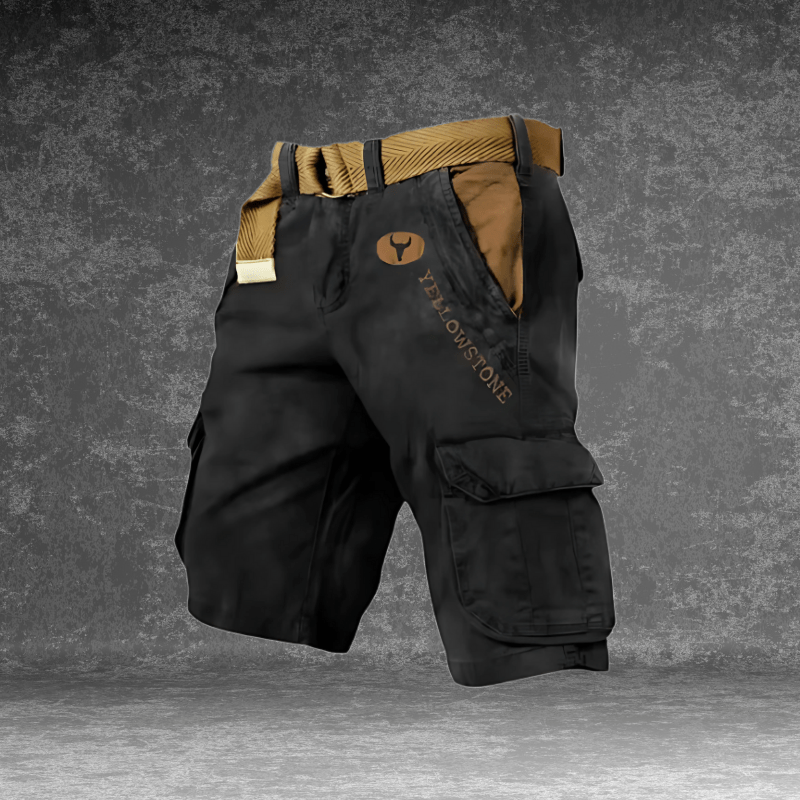 Bequeme Herren Cargoshorts MAVERICK in Grau, vielseitig für Sommer, Sport & Freizeit, mit robusten Rückentaschen.
