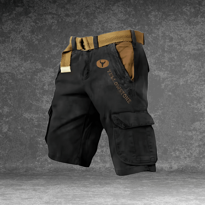 Bequeme Herren Cargoshorts MAVERICK in Grau, vielseitig für Sommer, Sport & Freizeit, mit robusten Rückentaschen.