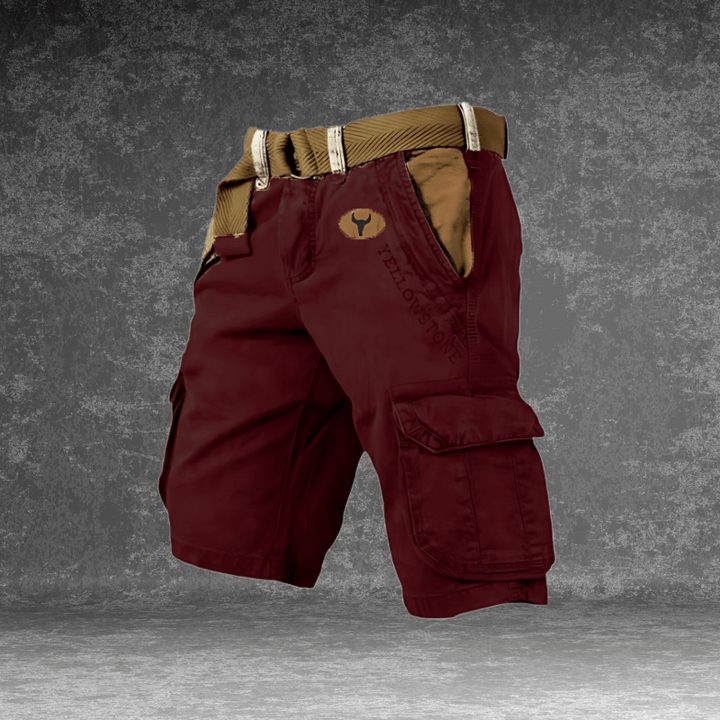 Blaue MAVERICK Herren Cargo Shorts, vielseitige Freizeitkleidung mit geräumigen Taschen, ideal für den Sommerurlaub.