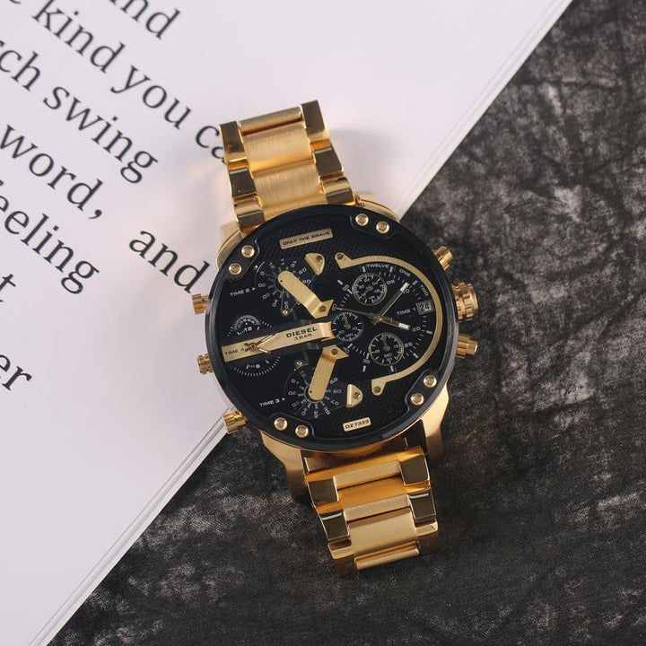 Edelstahl-Quarzuhr für Herren mit Chronographenfunktion, langlebig und präzise gearbeitet.