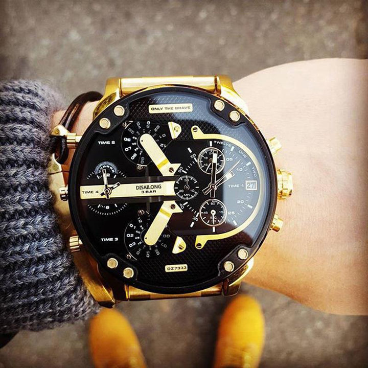 Elegante Herrenuhr mit Edelstahlgehäuse und Chronograph-Funktion, zeitlos und robust.