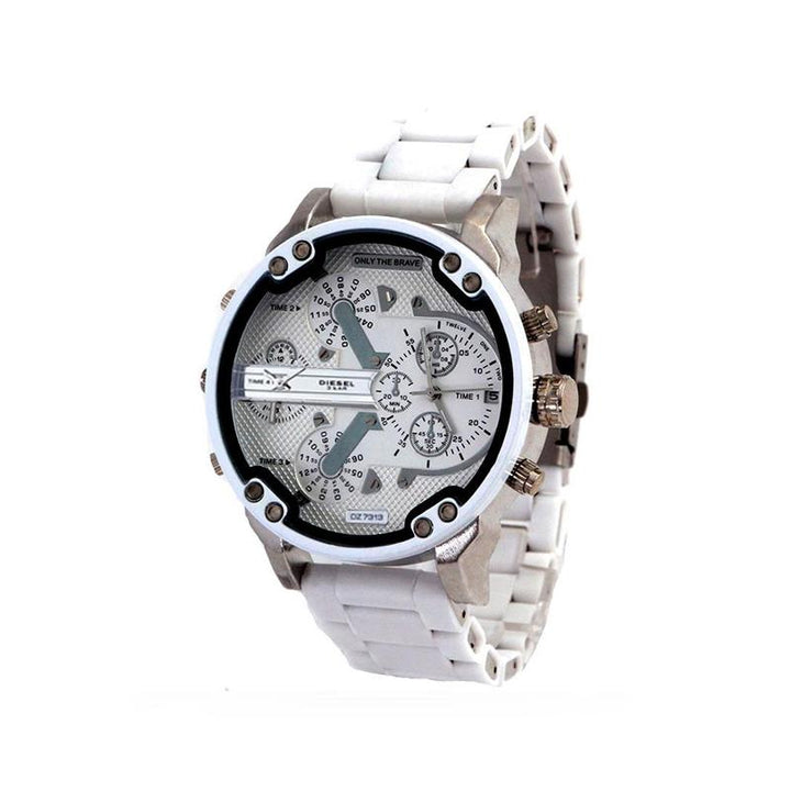 Wasserdichter Edelstahl-Chronograph für Herren, Quarzwerk, ideal für Sport und den täglichen Gebrauch.