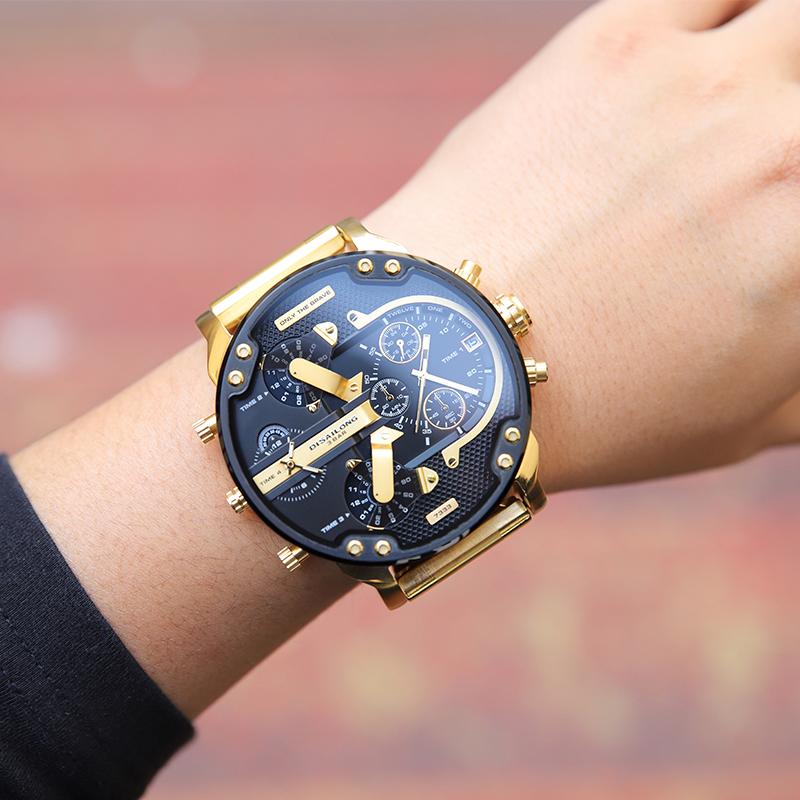 Wasserdichte Herrenuhr aus Edelstahl, Quarzwerk mit Stoppfunktion, ideal für den modernen Mann.