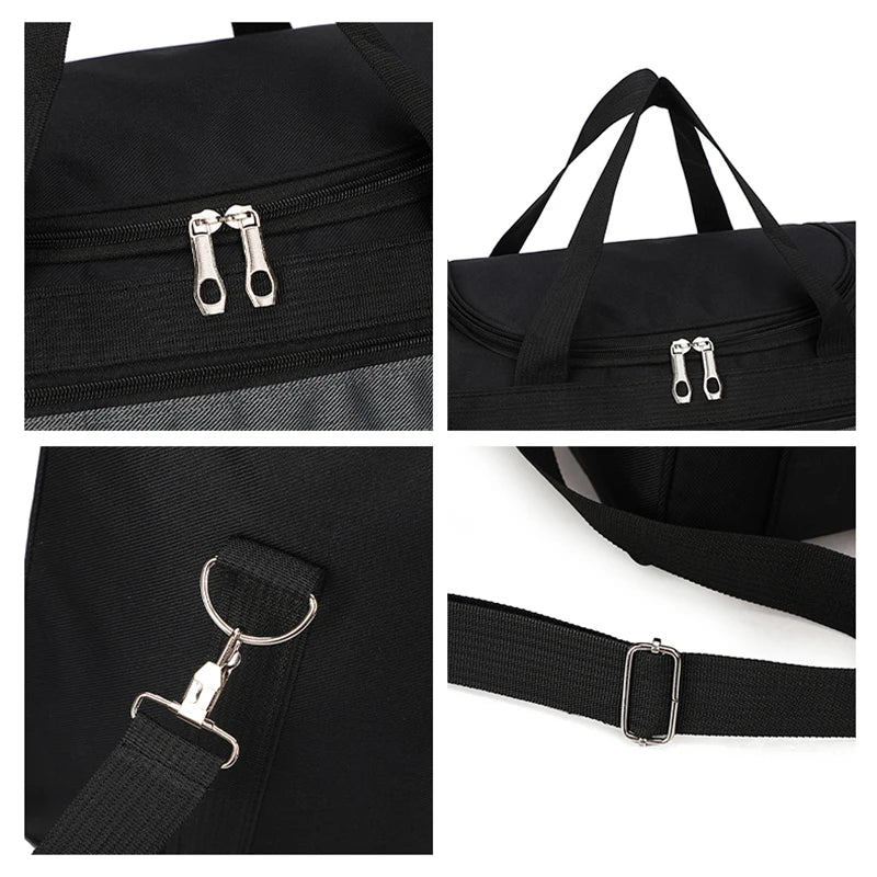 Kompakte, zusammengefaltete Reisetasche für Herren, leicht verstaubar. Ideal für unterwegs, nimmt kaum Platz weg.