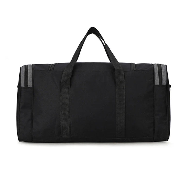 Detailaufnahme der wasserdichten Nylon-Oberfläche der Herren Reisetasche, robust und langlebig für Reisen.