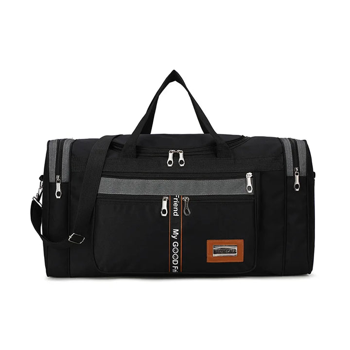 Elegante Herren Weekender Businesstasche in Schwarz, faltbar & wasserdicht, stilvoll für Geschäftsreisen.