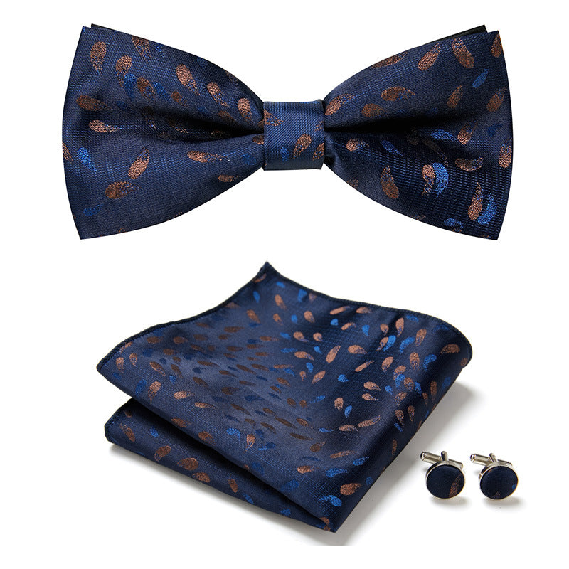 Herren Anzug-Set: Florale Fliege, Einstecktuch, Manschettenknöpfe. Für den Gentleman & jeden Bräutigam.