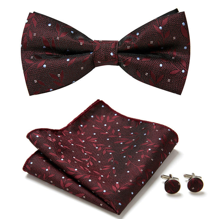 Stilvolles Herren Fliegen-Set mit elegantem Blumenmuster aus Polyester, ideale Geschenkidee für Männer.