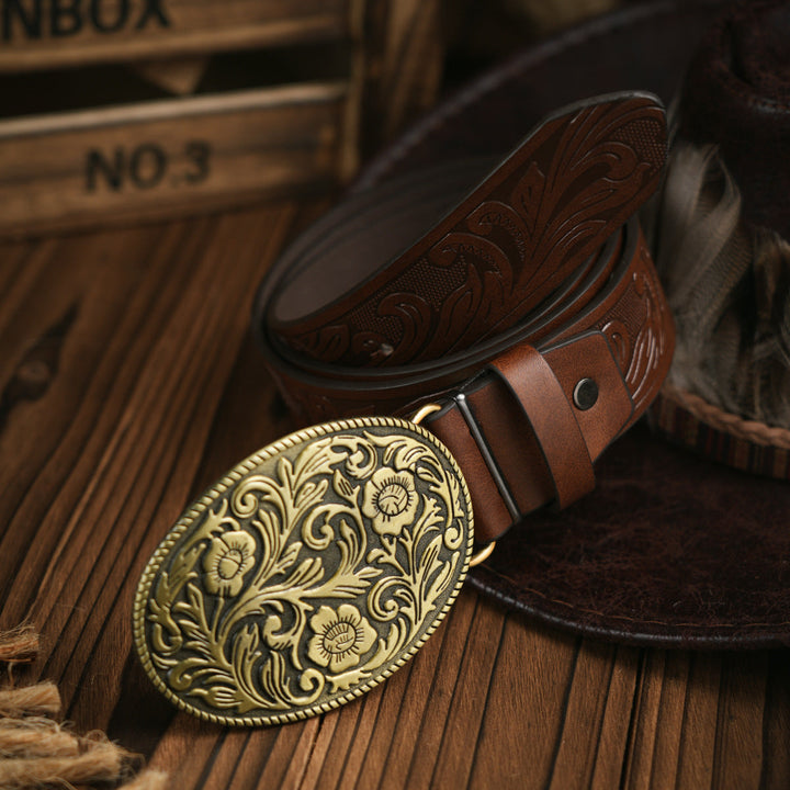 Langlebiger Herren-Gürtel aus veganem Leder im Western-Design, perfektes Mode-Accessoire.