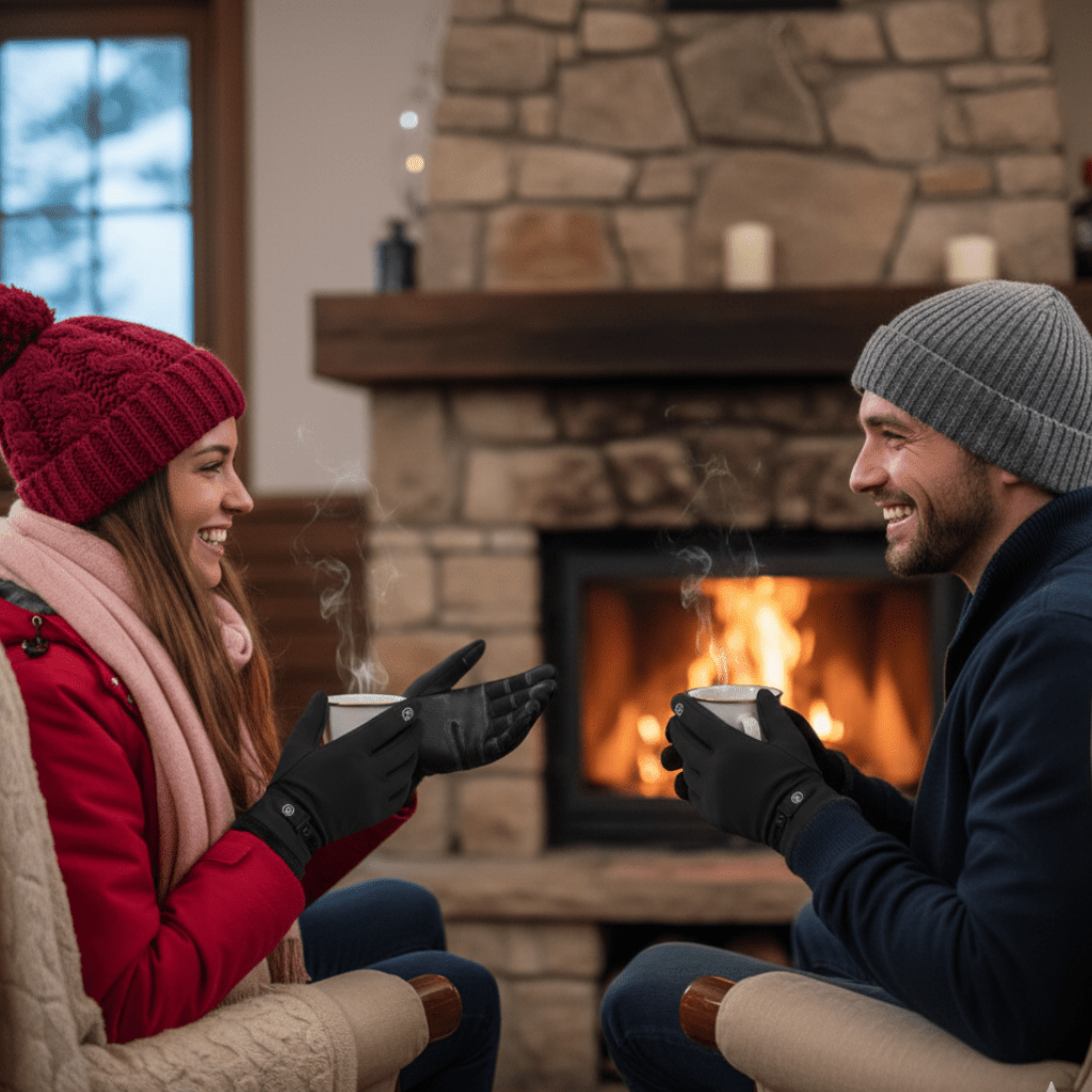 Komfortable warme Herren Winterhandschuhe mit Heizfunktion, perfekt für Outdoor-Abenteuer und Schutz vor Kälte.