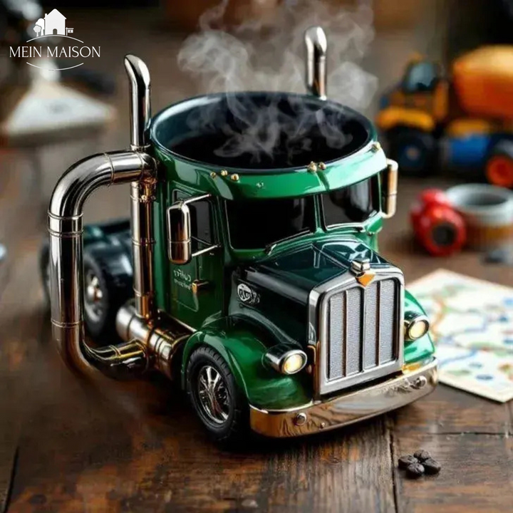 Praktischer Edelstahl Lkw Becher für Herren. Hält Getränke warm – ideal für Trucker unterwegs.