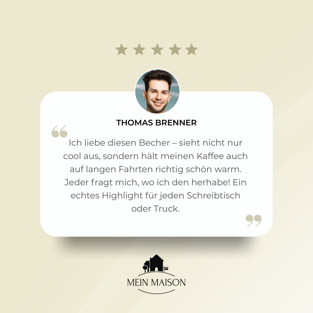 Langlebiger Edelstahl Lkw Becher für Herren. Stylischer Thermobecher, ideal für den Trucker-Alltag.