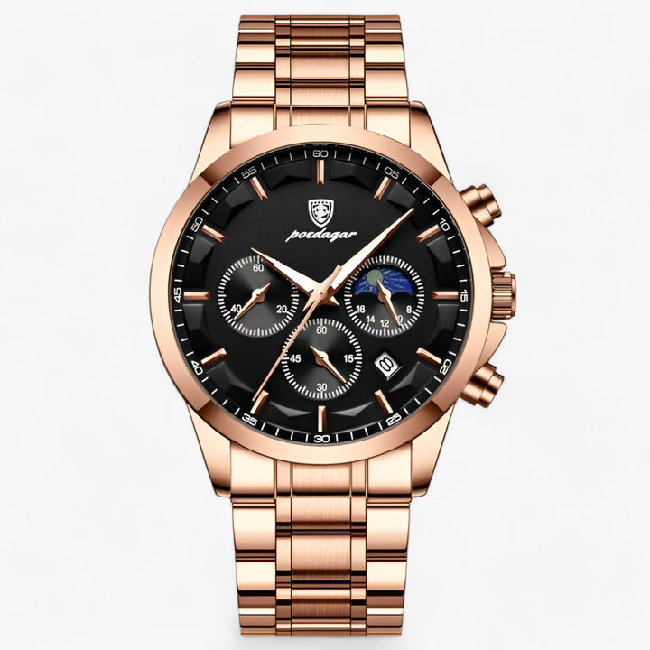 Hochwertige Herren Armbanduhr Cassian als Geschenkidee. Wasserdichte Luxusuhr mit Lederarmband.