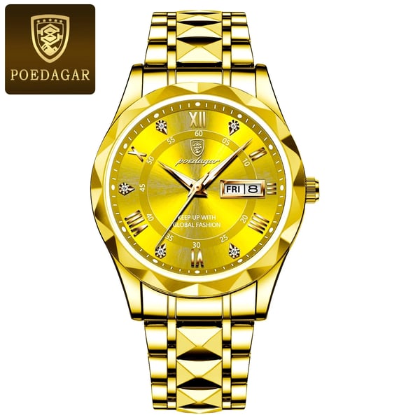 Glänzende Herren Luxus-Armbanduhr mit poliertem Gehäuse, wasserdicht, elegant und präzise. Hohe Qualität.