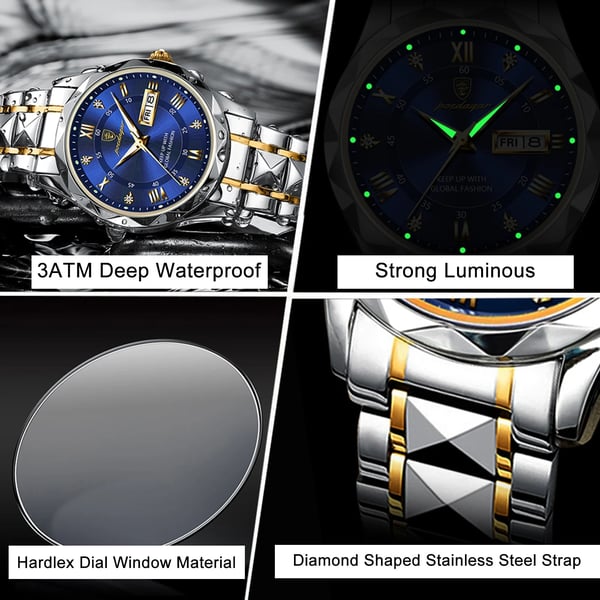 Elegante Business-Armbanduhr für Herren, wasserdicht, Quarzuhrwerk, mit stilvollem Gehäuse. Perfekter Stil.