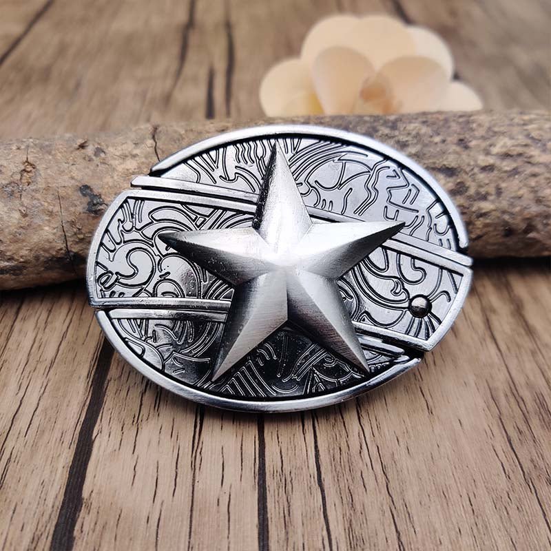 Longhorn-Motiv Herren Gürtelschnalle, Metall oval; EDC-Werkzeug integriert, für Abenteuer.