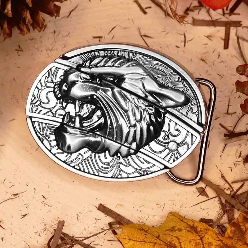 Vielseitige Herren Metall Gürtelschnalle; oval, Zinklegierung, Western-Stil; mit EDC-Werkzeug.
