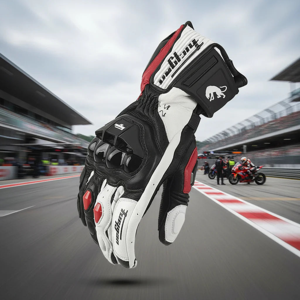 Herren Motorradhandschuhe mit robustem Schutz, Belüftung und sicherem Grip für komfortables Fahren.
