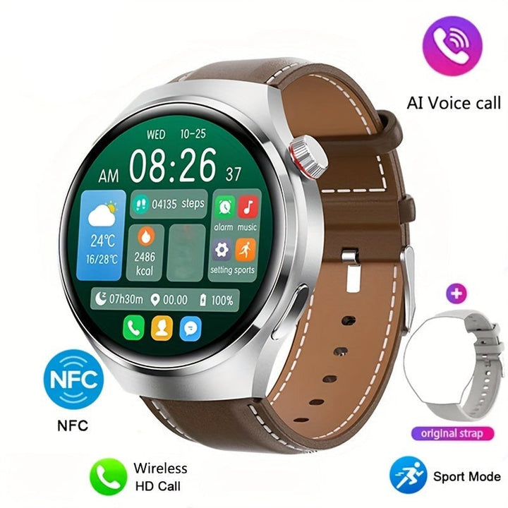 Elegante Herren NFC Smartwatch Orion mit rundem Display, GPS-Funktion und umfassendem Gesundheitstracking.
