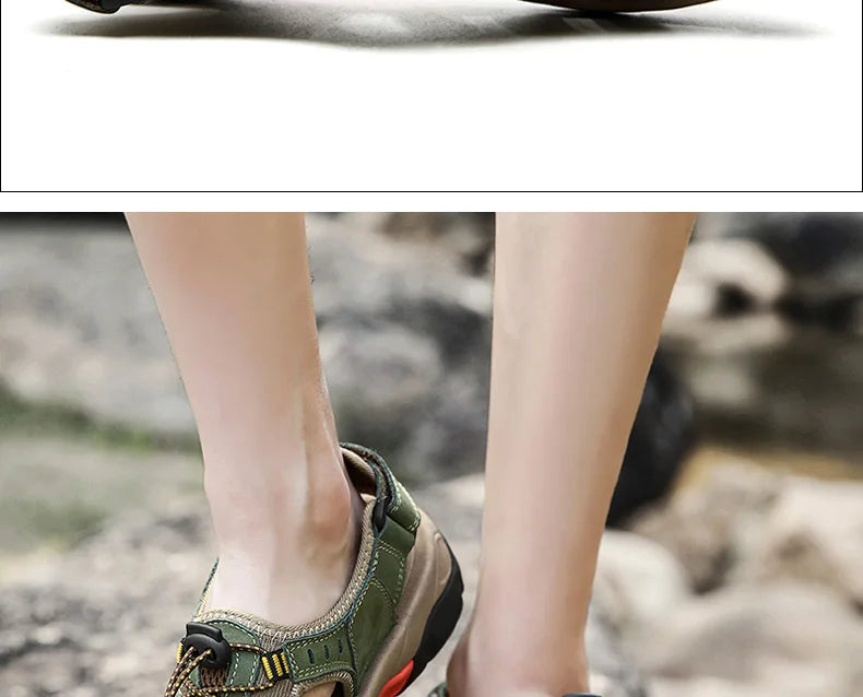 Robuste Herren Trekkingsandalen mit Gummisohle; komfortable Outdoor Sandalen für den Sommer.