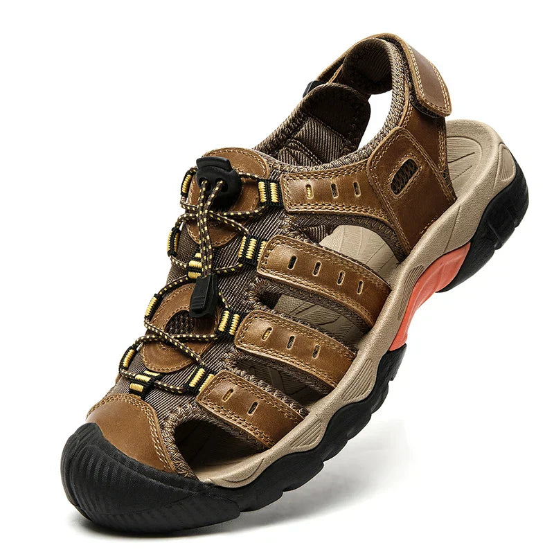 Robuste Herren Sandalen für Sommer & Trekking; Outdoor-Schuhe mit bequemer Gummisohle.