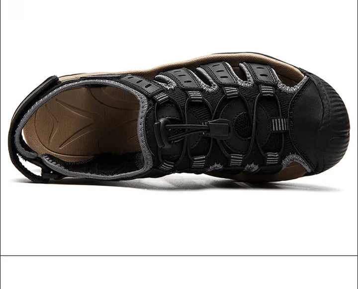 Sommerliche Herren Trekkingsandalen; bequeme Outdoor Sandalen mit rutschfester Gummisohle.