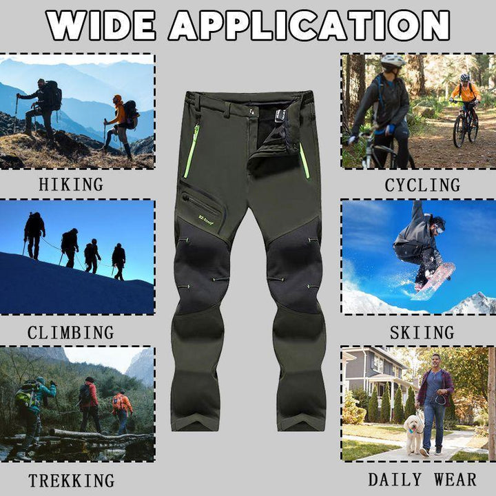 Detailansicht der Reißverschlusstaschen an der Herren Outdoorhose, praktisch und sicher für Wertsachen.