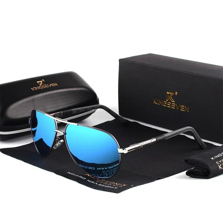 UV400 schützende Herren Sonnenbrille, polarisiert, im klassischen Pilotenstil für Outdoor & Sport.