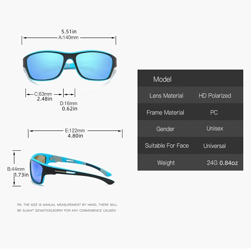 Herren Sport-Sonnenbrille polarisiert, UV400 Schutz, optimale Sicht beim Wandern & Angeln.