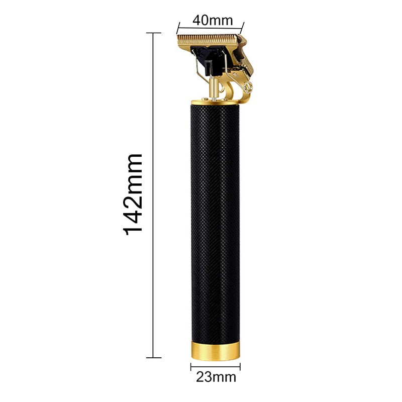 Ergonomischer Trimmer für Herren mit scharfer T-Klinge, ideal für präzise Bart- und Haarkonturen.