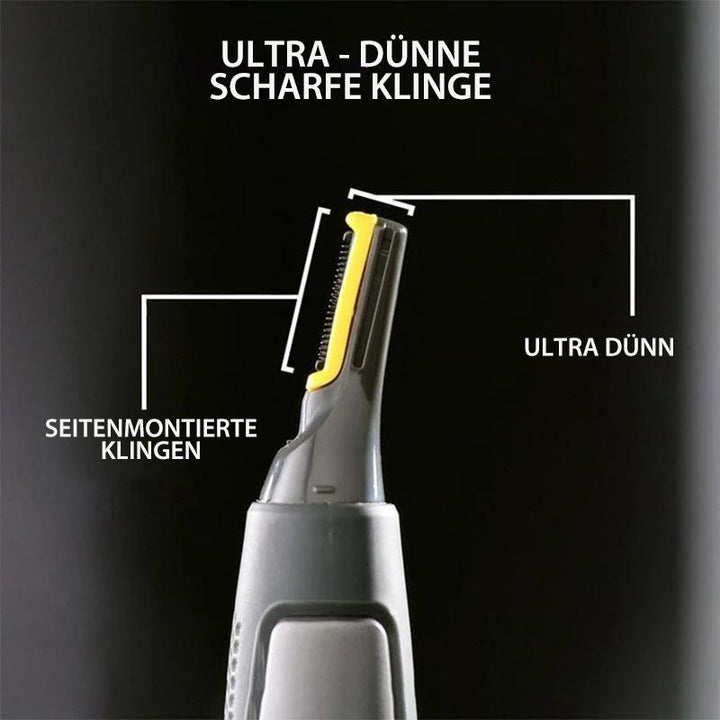 Präzisionstrimmer mit scharfen Titanklingen & LED-Licht für akkurate Herrenpflege und Grooming.