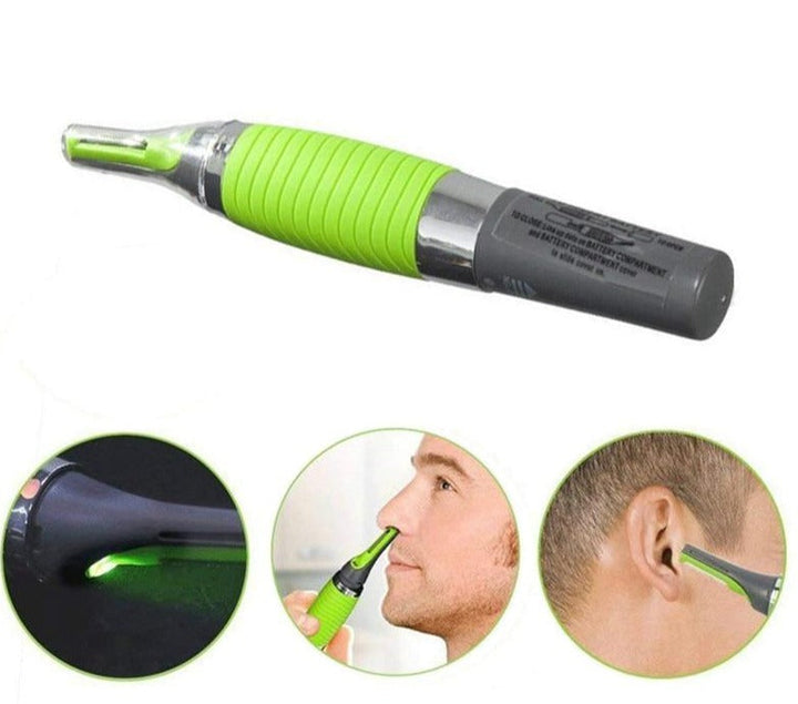 Herren Präzisionstrimmer grün für Nase, Ohren & Augenbrauen. Ideal für Körperpflege & Haarentfernung.