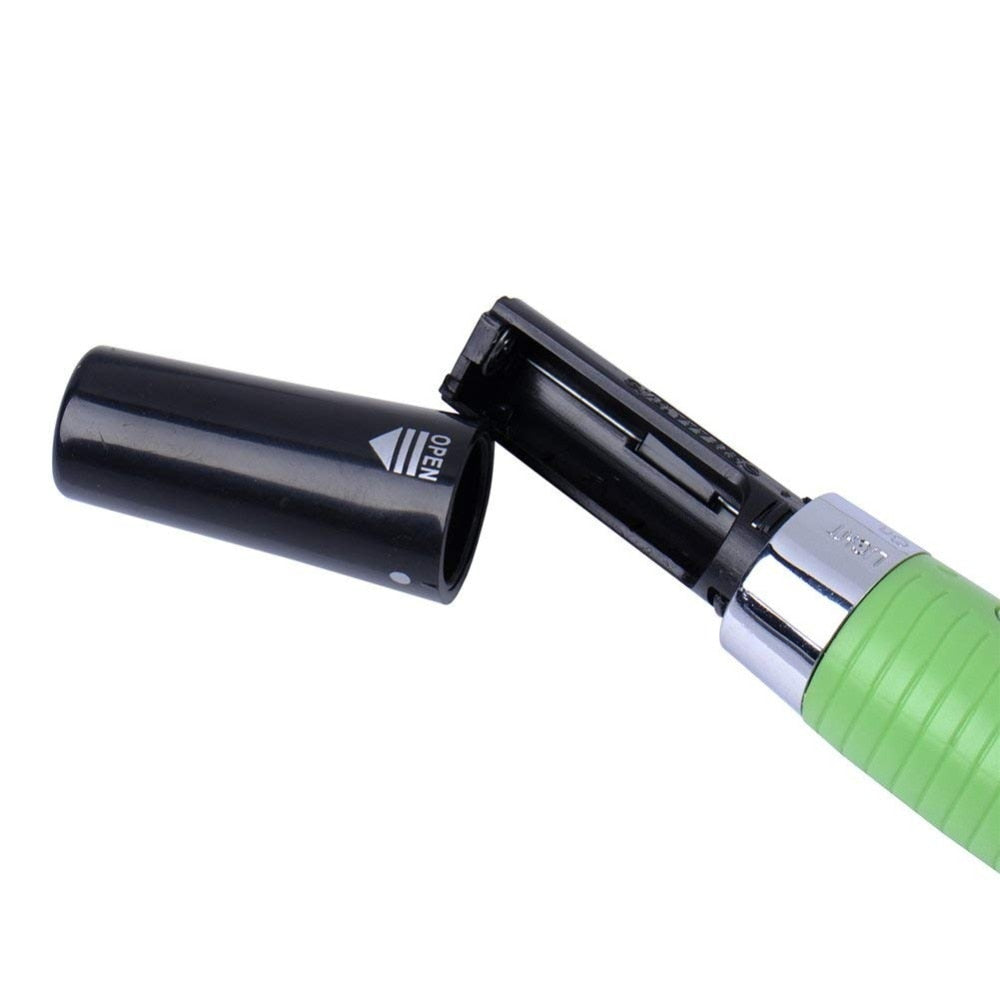 Hygienischer Nasen- & Ohrenhaartrimmer, auch als Augenbrauentrimmer. Grüner Herren-Pflege Trimmer.