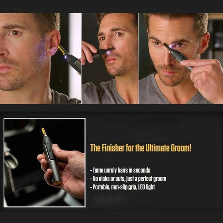 Herren Präzisionstrimmer mit scharfen Titan-Klingen für präzise und sanfte Haarentfernung an Nase & Ohr.