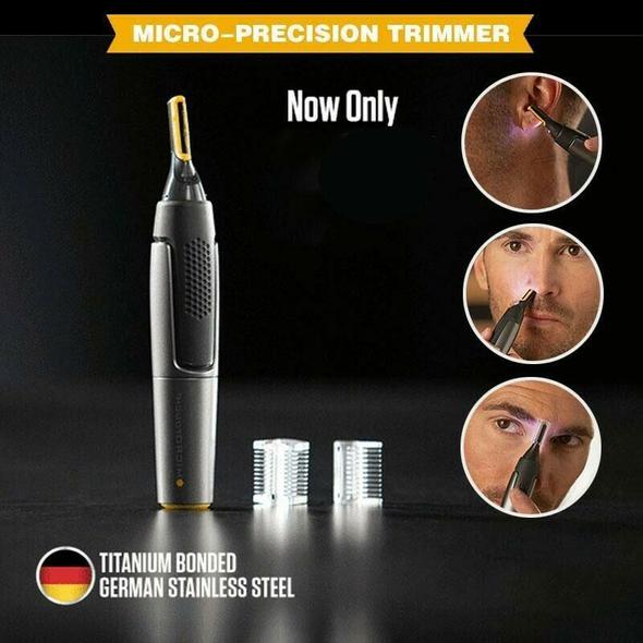 Eleganter Präzisionstrimmer für Herren mit robustem Edelstahlgehäuse. Perfekt für das tägliche Grooming.