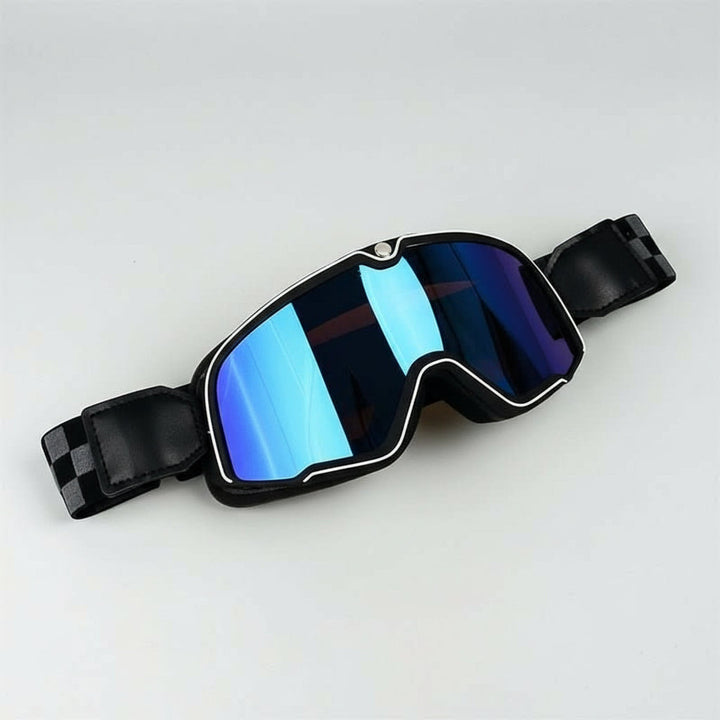 Langlebige Vintage-Motorradbrille Herren, UV-Schutz, brillenträgerfreundlich & stoßfest.