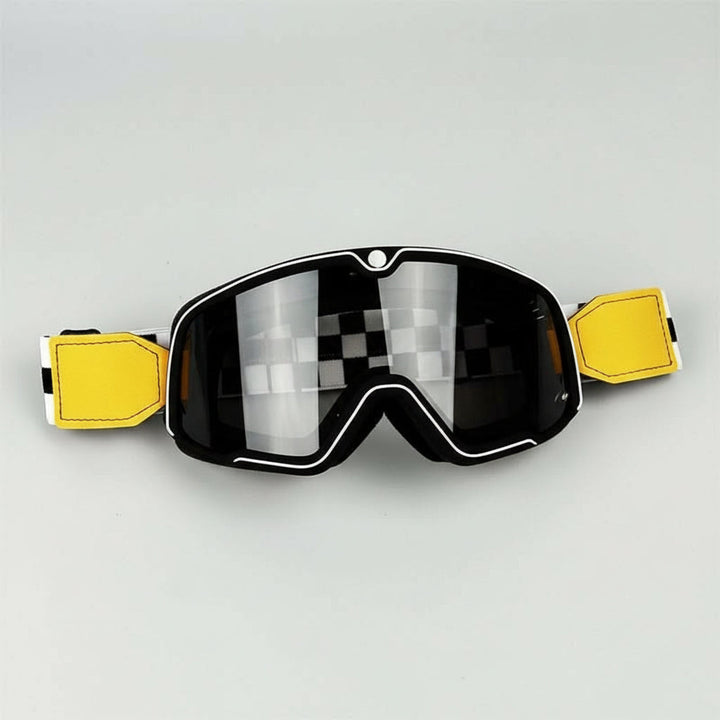 Stylische Herren-Schutzbrille im Retro-Look, UV-Schutz für Motorradfahrer. Perfekter Windschutz.