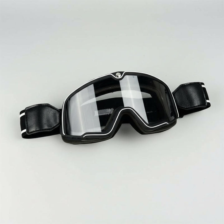 Robuste Herren Motorradbrille Retro-Design, UV-Schutz gegen Sonne & Wind. Optimale Sicherheit.