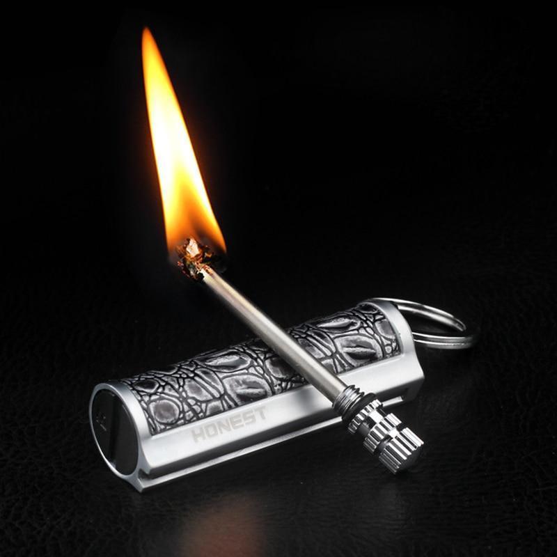 Herren Retro Sturmfeuerzeug aus Metall, winddicht und zuverlässig für Outdoor, Camping & Alltag.