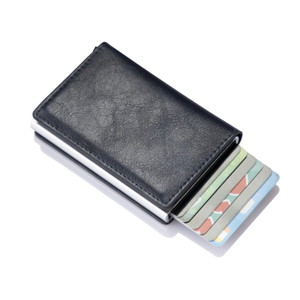 Minimalistische Herren RFID-Geldbörse, ultraleicht & schlank, aus Kohlenstofffaser und Leder.