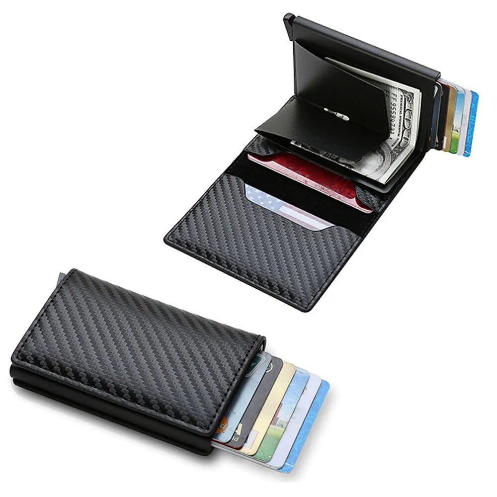 Detailansicht: SLIMLOCK RFID-Geldbörse für Herren, sicherer Schutz vor Datendiebstahl, schlankes Format.