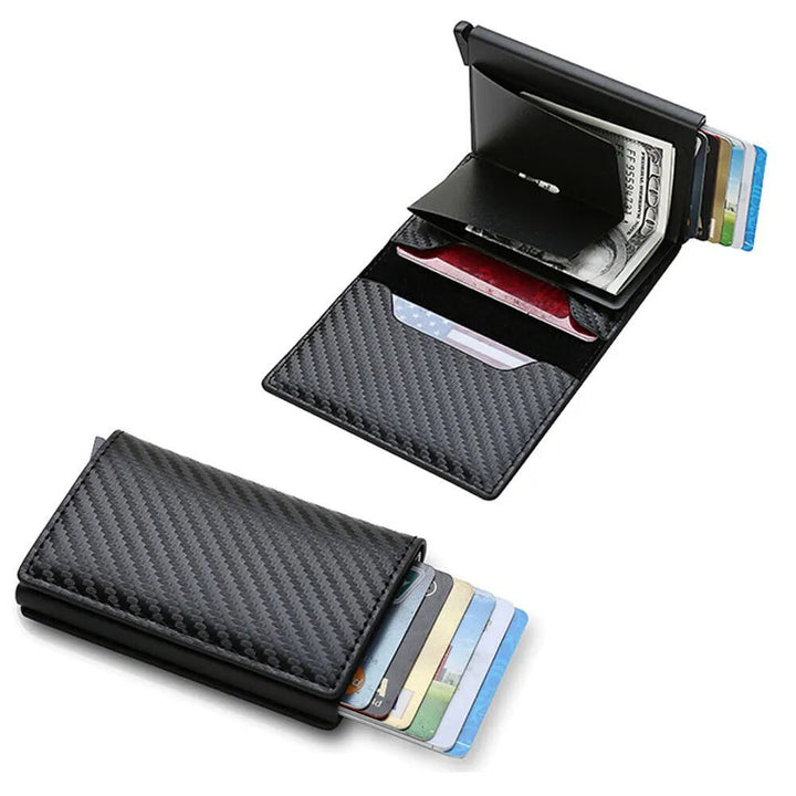 Detailansicht: SLIMLOCK RFID-Geldbörse für Herren, sicherer Schutz vor Datendiebstahl, schlankes Format.