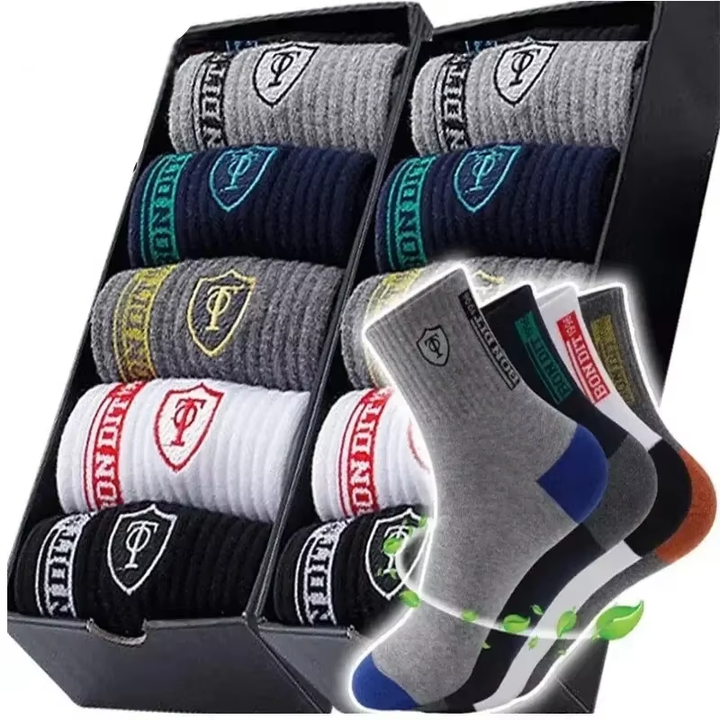 Herren Sportsocken im 10er Pack, rutschfest für optimalen Komfort und Frische das ganze Jahr.