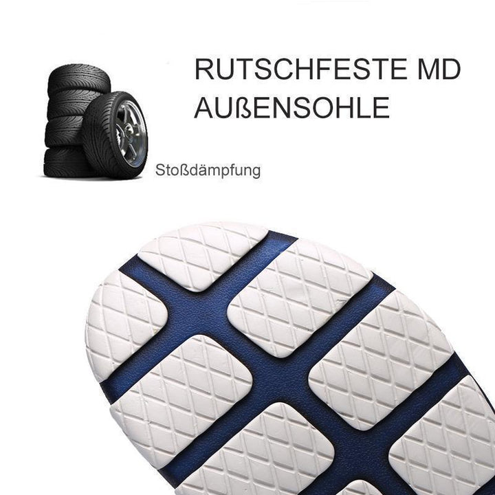 Draufsicht auf Herren Sommer Sandalen, atmungsaktiv & komfortabel als Badeschuhe oder Freizeitschuhe.