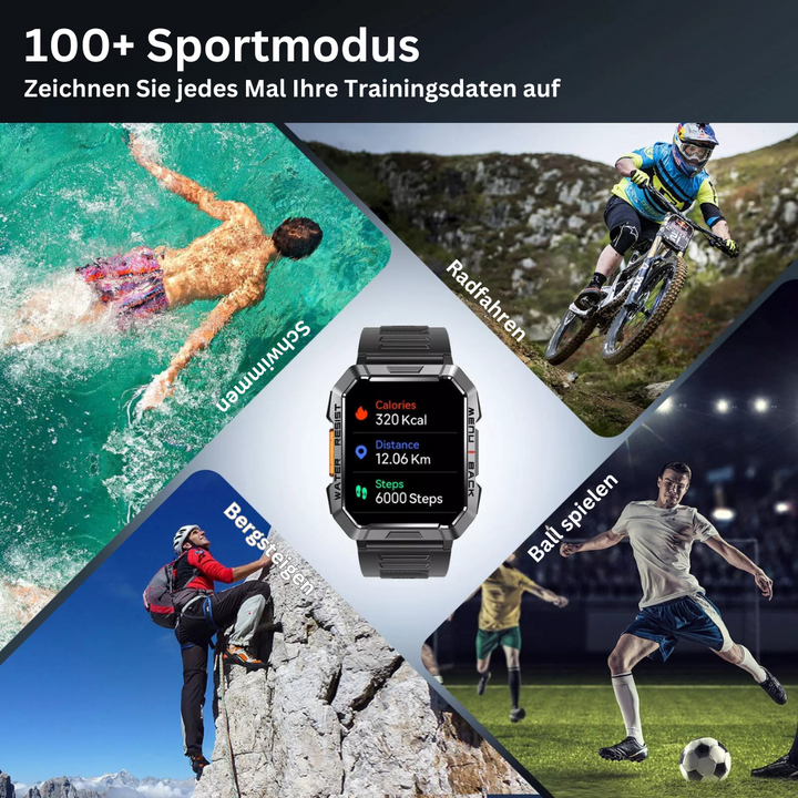 Die TrailMate Smartwatch für Herren: Ultimative Outdoor-Uhr mit GPS, robustem Gehäuse & allen Funktionen.