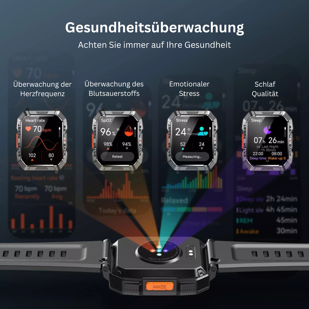 TrailMate GPS Smartwatch für Herren, zuverlässige Navigation & Routenverfolgung bei Wanderungen & Sport.