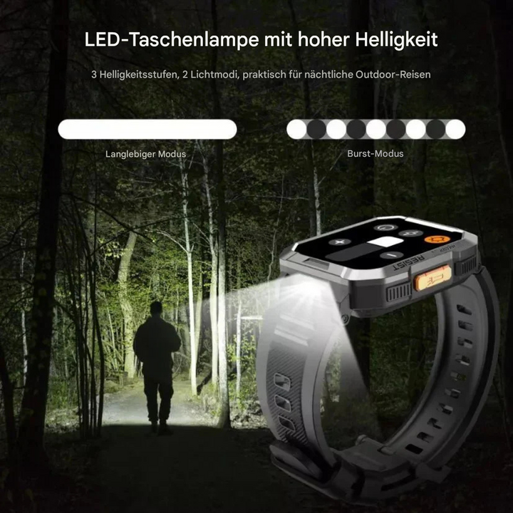 Multifunktionale Herren Smartwatch TrailMate mit Fitness-Tracking, Herzfrequenzsensor & Smart-Benachrichtigungen.