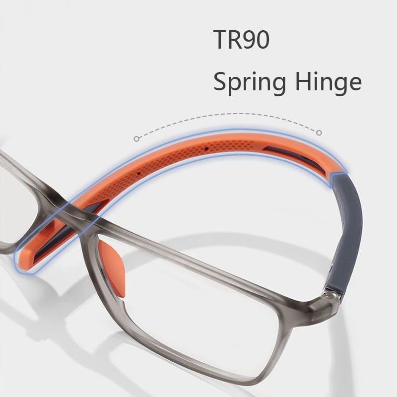 Robuste Herrenbrille, progressiv, als Sehhilfe mit Blaulichtfilter und höchstem Tragekomfort.