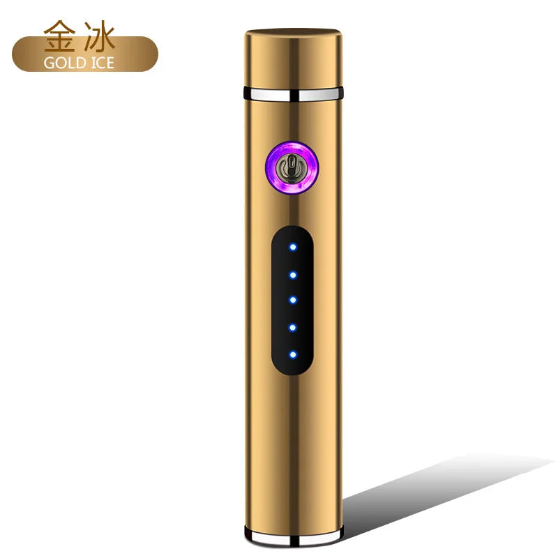Edles Herren-Geschenkset: USB-Lichtbogen-Feuerzeug im Zylinder-Design, windfest & wiederaufladbar. Stilvolles Gadget.